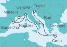 Itinerario del Crucero España, Francia, Italia, Grecia - MSC Cruceros