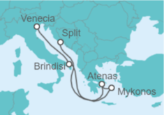 Itinerario del Crucero Italia, Grecia - MSC Cruceros