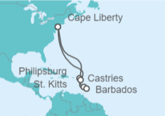 Itinerario del Crucero Saint Maarten, Santa Lucía, Barbados - Royal Caribbean