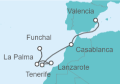 Itinerario del Crucero Islas Canarias - MSC Cruceros