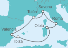 Itinerario del Crucero Italia, Francia, España - Costa Cruceros