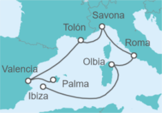 Itinerario del Crucero Italia, Francia, España - Costa Cruceros