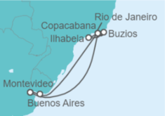 Itinerario del Crucero Uruguay, Brasil - MSC Cruceros