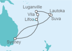 Itinerario del Crucero Vanuatu, Fiji - Cunard