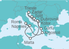 Itinerario del Crucero Grecia, Montenegro, Croacia, Italia, Malta - Cunard