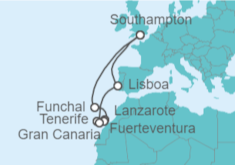 Itinerario del Crucero Islas Canarias - Cunard