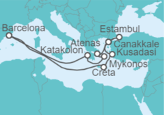 Itinerario del Crucero Grecia, Turquía - Cunard