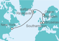 Itinerario del Crucero desde Southampton (Londres) a Nueva York (EEUU) - Cunard