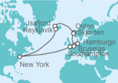 Itinerario del Crucero desde Southampton (Londres) a Hamburgo (Alemania) - Cunard