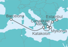 Itinerario del Crucero Grecia - Cunard