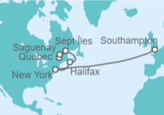 Itinerario del Crucero Canadá, USA - Cunard