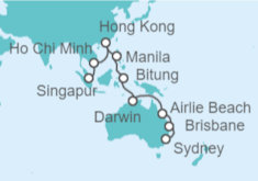 Itinerario del Crucero desde Singapur a Sydney (Australia) - Cunard