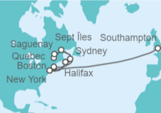 Itinerario del Crucero desde Nueva York (EEUU) a Southampton (Londres) - Cunard