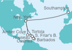 Itinerario del Crucero Islas Vírgenes - Reino Unido, Barbados, Santa Lucía, USA - Cunard