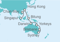 Itinerario del Crucero desde Sydney (Australia) a Singapur - Cunard