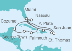 Itinerario del Crucero Jamaica, Islas Caimán, México, Bahamas, USA, Puerto Rico, Islas Vírgenes - Eeuu TI - MSC Cruceros
