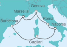 Itinerario del Crucero Italia, Francia - Costa Cruceros