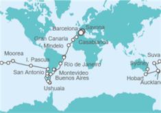 Itinerario del Crucero Vuelta al mundo - Costa Cruceros