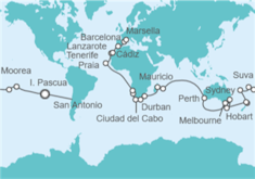 Itinerario del Crucero Vuelta al mundo - Costa Cruceros