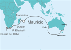 Itinerario del Crucero Australia, Mauricio, Sudáfrica - Costa Cruceros