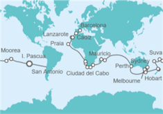 Itinerario del Crucero Vuelta al mundo - Costa Cruceros