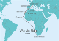 Itinerario del Crucero Namibia, Cabo Verde, España - Costa Cruceros