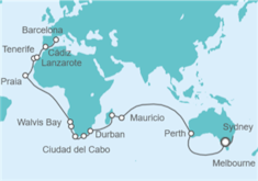 Itinerario del Crucero Vuelta al mundo - Costa Cruceros