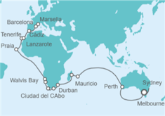 Itinerario del Crucero Vuelta al mundo - Costa Cruceros