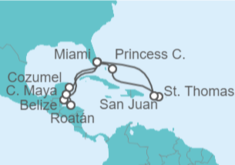 Itinerario del Crucero Islas Vírgenes - Eeuu, Puerto Rico, USA, México, Belice, Honduras - Princess Cruises
