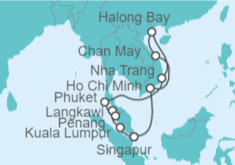 Itinerario del Crucero Malasia, Tailandia, Vietnam - Princess Cruises