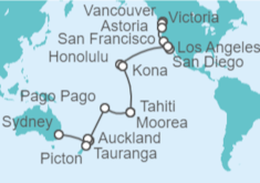 Itinerario del Crucero desde Vancouver (Canadá) a Sydney (Australia) - Princess Cruises