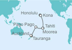 Itinerario del Crucero USA, Polinesia Francesa, Samoa Americana, Nueva Zelanda - Princess Cruises