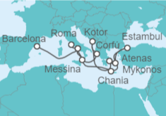 Itinerario del Crucero desde Civitavecchia (Roma) a Barcelona (España) - Princess Cruises