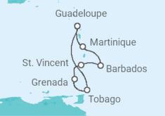 Itinerario del Crucero Guadalupe, Barbados - Costa Cruceros
