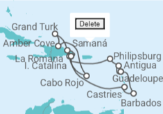 Itinerario del Crucero Antigua Y Barbuda, Saint Maarten, República Dominicana, Bahamas, Santa Lucía, Barbados - Costa Cruceros