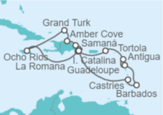 Itinerario del Crucero Santa Lucía, Barbados, Guadalupe, Antigua Y Barbuda, Islas Vírgenes - Reino Unido, República Domi... - Costa Cruceros