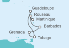 Itinerario del Crucero Guadalupe, Barbados - Costa Cruceros