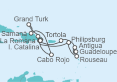 Itinerario del Crucero República Dominicana, Saint Maarten, Guadalupe, Antigua Y Barbuda, Islas Vírgenes Británicas - Costa Cruceros