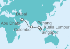 Itinerario del Crucero Malasia, Sri Lanka, Emiratos Arabes - Cunard