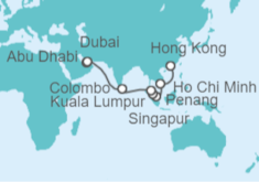 Itinerario del Crucero Vietnam, Singapur, Malasia, Sri Lanka, Emiratos Arabes - Cunard