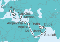 Itinerario del Crucero desde Doha (Qatar) a Génova (Italia) - Costa Cruceros