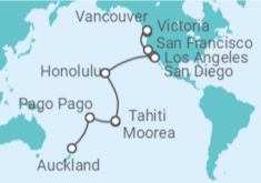 Itinerario del Crucero desde Auckland (Nueva Zelanda) a Vancouver (Canadá) - Princess Cruises