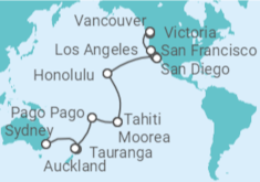 Itinerario del Crucero desde Sydney (Australia) a Vancouver (Canadá) - Princess Cruises