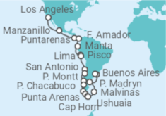 Itinerario del Crucero desde Los Ángeles (California) a Buenos Aires (Argentina) - Princess Cruises