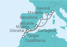 Itinerario del Crucero Italia, España, Marruecos, Gibraltar - Costa Cruceros