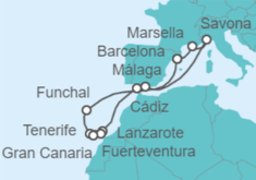 Itinerario del Crucero Islas Canarias - Costa Cruceros