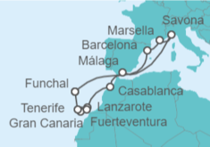 Itinerario del Crucero Islas Canarias - Costa Cruceros