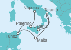 Itinerario del Crucero Italia, Malta, Túnez - Costa Cruceros