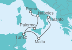 Itinerario del Crucero Malta, Túnez, Italia - Costa Cruceros