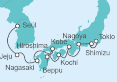 Itinerario del Crucero desde Incheon (Seúl, Corea del Sur) a Tokio - Norwegian Cruise Line